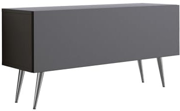 3E 3xE living.com Mobile TV, colore: antracite, gambe cromate, D: L: 100 cm, A: 52 cm, P : 32 cm,