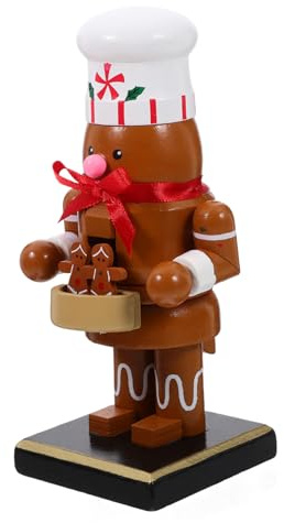 TOPBATHY Holz Nussknacker Figur Lebkuchen Nussknacker Aus Holz Weihnachts Dekoration Für Haus Hotel Restaurant Tisch Zimmer Party Geschenk Ornament Koch Form