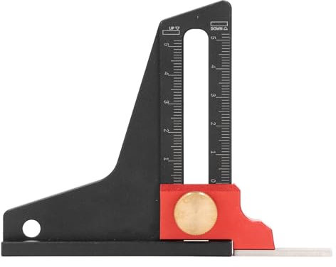 Height Gauge Depth Measuring Ruler, Aluminum Alloy Woodworking Tool for Table Saw Router Drill Press Bandsaw, Dual Scales,Inner Scale Observing