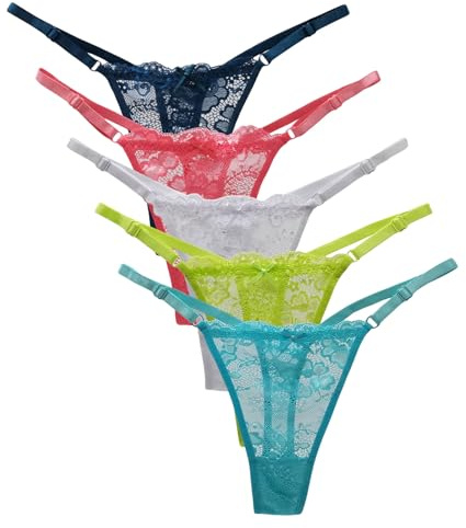 marysgift Lace Thongs for Women Underwear T Back Low Waist Panties