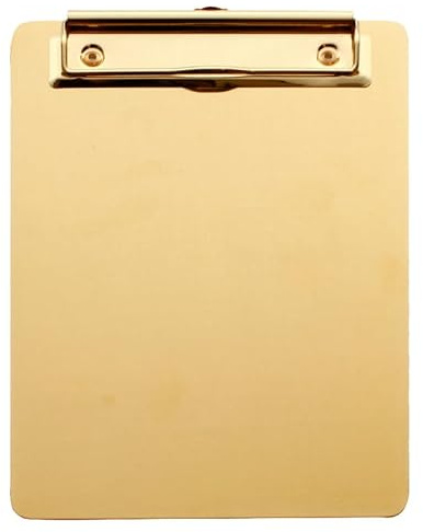 STOBOK Edelstahl Klemmbrett A4 Gold, Robuste Schreibunterlage mit Stablem | Edelstahl Klemmbrett A4 Gold Robuste Schreibunterlage mit Stablem Clip Büro & Schule Hochwertiger Aktenhalter aus Metall