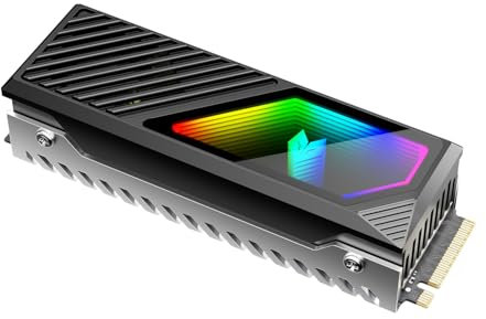 KLLsmDesign RGB Sync M.2 NVMe SSD dissipateur thermique avec ventilateur intégré, refroidissement haute performance, éclairage LED dynamique, coque transparente avec coussinet thermique