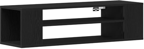 vidaXL Wall-Mounted TV Cabinet Black Oak - 100x30x26.5 cm Engineered Wood Media Console for Living Room