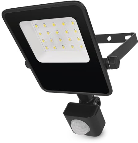 EMOS - LED-Strahler VISIO mit Sensor 10W, 1500 lm - dünnes Alu-Flutlicht - wasserdicht - neutralweiß - extra hohe Lichtleistung 150lm/W - Lebensdauer 36000 h - Abstrahlwinkel 110° - für Außenbereich