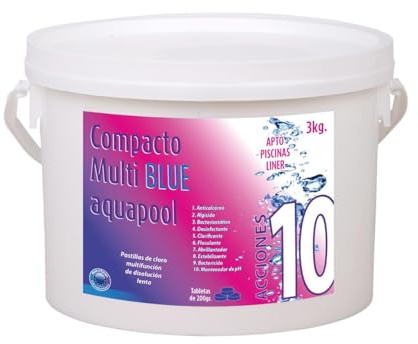 Compacto 10 ACCIONES AQUAPOOL Pastilla 200gr (3 KG)
