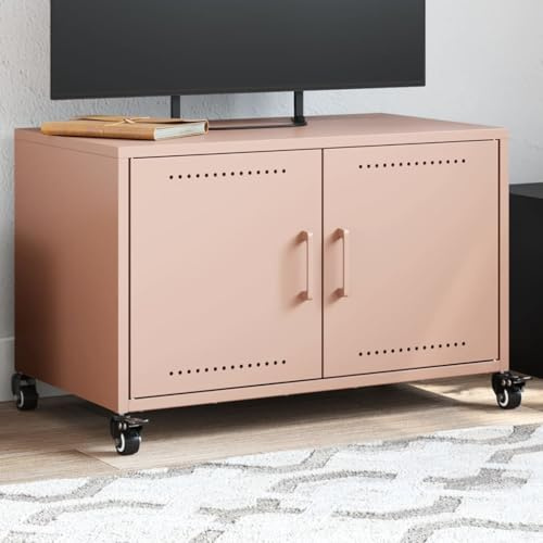WEMYUFURN TV-Schrank Rosa tv Board tv Bank Sideboard hängend Couchtisch 68x39x43,5 cm Kaltgewalzter Stahl