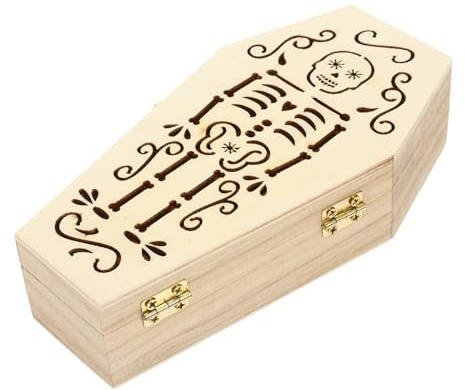 VALICLUD Halloween Sargbox, Schmuckkästchen Süßigkeitenbehälter für Damen | Khaki Farbe, Sicherer Stauraum für Ringe, Armbänder, als Geschenk zur Party