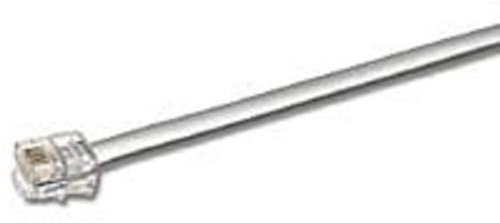 C2G Straight Wired Modular Cable, Telephone Cable for RJ12 6P6C, 50 Foot Straight-Through Pinned Cable, Silver, C2G 08115
