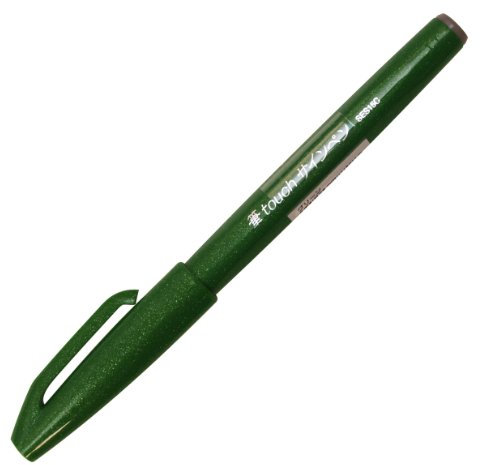 Pentel SES15C-D felt-tip pen with flexible brush-like tip green