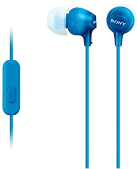 Sony earphone MDR-EX15AP: with Canal-type remote control, microphone Blue MDR-EX15AP LI