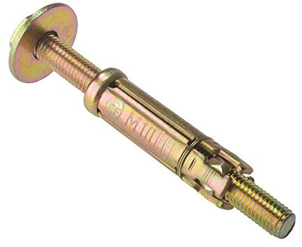 ForgeFix Masonry Anchors - Loose Bolts | M10 x 25mm | Zinc Yellow Passivated | Bag 5