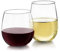 Libbey Stemless Wine Glasses Set of 12, Dishwasher Safe Red and White Wine Glass Set, Clear Drinking Glasses Set of 12 for Cocktails, Water, and More