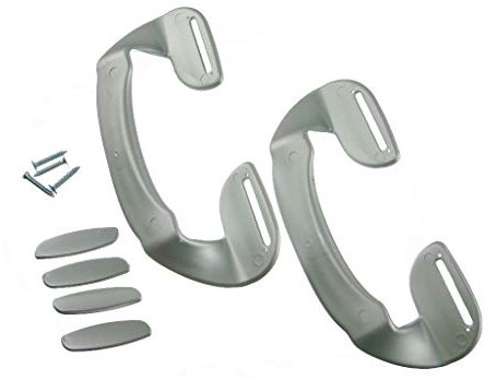 Ufixt 2 x Fits Essentials, Frigidaire, Gorenje, Haier, Hoover and Hotpoint Universal Silver Plastic Fridge Freezer Door Grab Handle