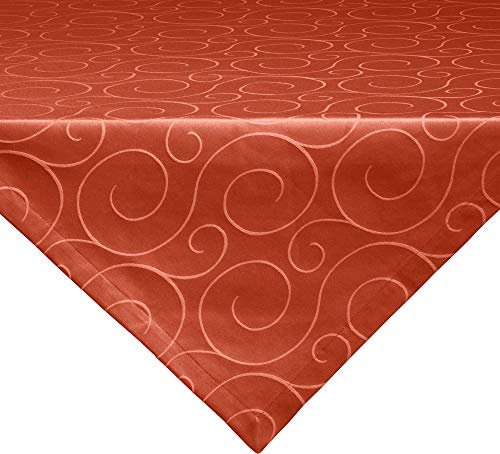 Erwin Müller Mitteldecke, Tischdecke Oberhausen, Jacquard Ranken Terra Größe 100x100 cm - pflegeleicht, bügelleicht, mit Kuvertsaum