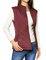 Allegra K Women's Body Warmer Stand Collar Lightweight Quilted Zip Jacket Gilet Wine Red S