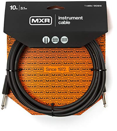 JIM DUNLOP MXR Cable Instrumento Estándar, Negro, 10 pies | 3,1 m, Conector Recto de 1/4 de pulgada (DCIS10)