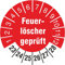10 Stück Feuerlöscher geprüft 30 mm rund Prüfplaketten Prüfetiketten Prüfaufkleber türkis 2023-2028