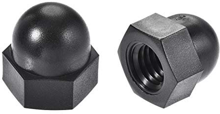 sourcing map 10stk. M10 Durchmesser Innengewinde Nylon Hex Eichel Kuppelmuttern Schwarz
