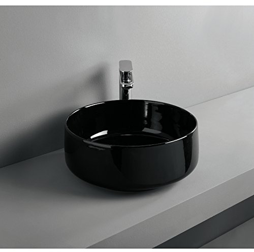 Lavandino Lavabo da Appoggio Design Cognac 35 cm in vari colori (Nero)
