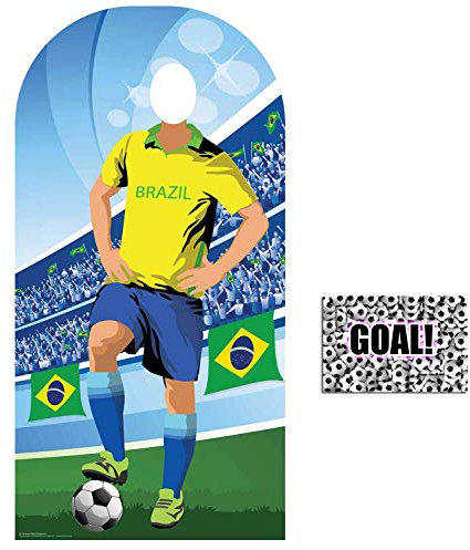 BundleZ-4-FanZ by Starstills Fan Pack - World Cup Football 2018 Brazil Stand-In Lifesize Adult Cardboard Cutout with 20cm x 25cm Star Photo
