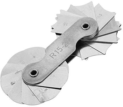 Gewindelehre aus Edelstahl Radiuskegelmessgerät Edelstahl Internes konkaves konvexes Messwerkzeug(R15-25MM) für Messung Gap Größen
