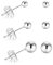 Belons Damen Ohrstecker Silber, 3 Paare 925 Sterling Silber Rund Kugel Ball Ohrstecker Ohrringe Set für Mädchen Frauen Männer, Ohrringe Größe in 3, 4, 5mm