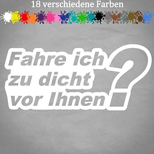 Auffahren Aufkleber Sticker drängeln Abstand Halten 20x9cm lustig Autospruch JDM 10-Weiß