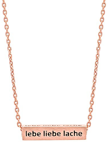 Julie Julsen JJNE0712.2 Damen Collier lebe liebe lache Silber 925 Rose 42 cm