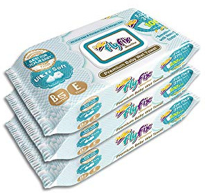 FlyFix TRFFXBD100020-3 Feuchttücher, Babytücher 100 Pcs. 3 Packungen, mehrfarbig