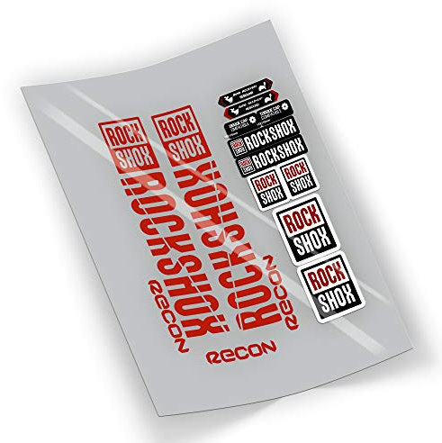 FA209 - Adesivi per forcella con scritta “Rock Shox Recon”, autoadesivi (rosso)