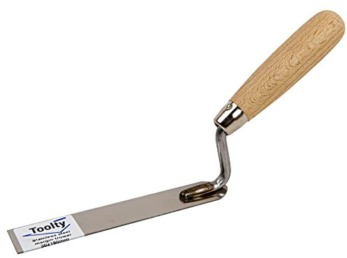 Toolty Stainless Steel Stucco Trowel, Wall Putty Trowel - 30x160mm - for Brickwork and Plastering - Wooden Handle - DIY - TLTY-0710