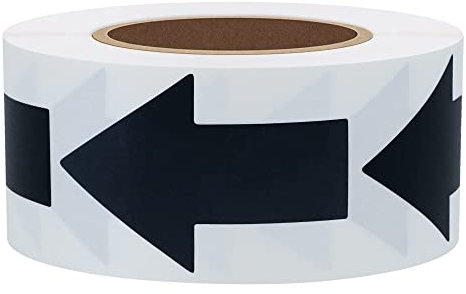 Hylabelest Schwarze Pfeilaufkleber, insgesamt 500 Etiketten pro Rolle, schwarz