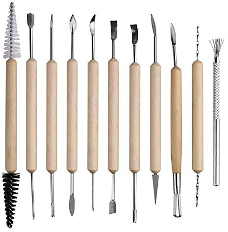 11 Accesorios de Modelado de Herramientas de Esculpir espátula de Cera de Acero Inoxidable Juego de Herramientas de Escultura de Cera de Acero Inoxidable Herramientas de Modelado