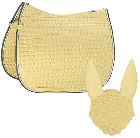 Eskadron Set Basic Cotton Schabracke mit Fliegenohren in Banana, Größe:Pony (P)