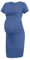 Smallshow Robe de Maternité à Manches Courtes pour Femmes Vêtements de Grossesse Froncés,Grey Blue,M