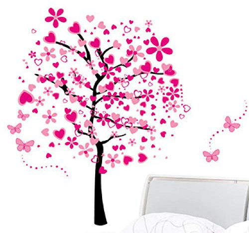Autocollant Mural,Stikers Murals,Stickers Muraux 3D,Sticker Mural Arbre Fleur Chambre Romantique Sticker Mural Arbre Riche