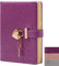 Herzschloss Journal Notizbuch mit Schlüssel, Glitzer Lila PU Leder Tagebuch B6 Journal zum Schreiben, 144 Blatt liniertes Papier, Geschenk für Mädchen, Frauen