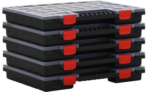 vidaXL Sortimentskästen 5 Stk. 40x30x5 cm Polypropylen, Sortimentskasten, Werkzeugkoffer, Werkzeugkasten, Sortimentskoffer, Werkzeugbox