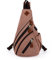 DAVIDNILE Canvas Sling Bag Crossbody Rucksack Echtes Leder Umhängetasche Casual Daypacks Für Männer, 0068 Braun, Canvas Sling Bag