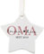 Herz & Heim® Christbaum Geschenk-Anhänger Keramik-Stern mit gratis Namensaufdruck Oma