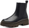 MARCO TOZZI Stivaletti Chelsea Donna in Pelle Sintetica Zeppa, Black/Khaki, 37 EU