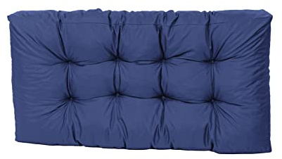 TexDeko® Garden Palettenkissen 120x60x18cm Sitzkissen Dunkelblau | In- & Outdoor, wasserabweisend, UV-beständig, zusätzlicher Vliesmantel, formstabile Palettenpolster, gesteppt, Gartenmöbel