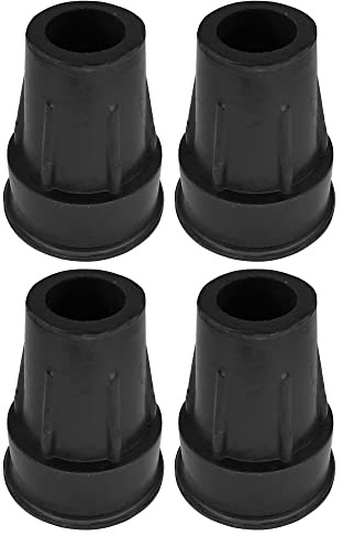 cyclingcolors 4x krücken gummi 18mm schwarz mit Metallverstärkung pads gehstöcke unterarmgehstützen stockspitze für wanderstöcke Rund Rohrkappen Endkappen Kappen Rundrohr