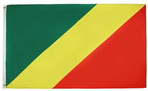 AZ FLAG - Drapeau République du Congo - 150x90 cm - Polyester léger - Drapeau Congolais Avec Oeillets Métalliques Intégrés - 80g