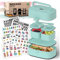 MOCADA® Bento Box mit Griff für Kinder inkl. 216-teilige Sticker Set – BPA Frei – Auslaufsichere Lunchbox mit Besteck & Fächern – Nachhaltige schadstofffreie Brotdose für Kindergarten & Schule (Blau)