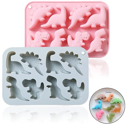 Moule Silicone Dinosaure Moule À Chocolat Dinosaure Moule À Pudding Dinosaure Moule À Gâteau Dinosaure Moule En Silicone En Forme Dinosaure Pour Chocolat,Bonbons,Gelée,Glaçons,Petit Savon(2 Pc)