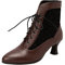 cowboystiefel Damen Leder kurz Kurze Stiefel Damen Jagd Stiefeletten Damen mit Absatz motorradstiefel Herren Sandalen mädchen 35 Sandalen Braun-2 43.99