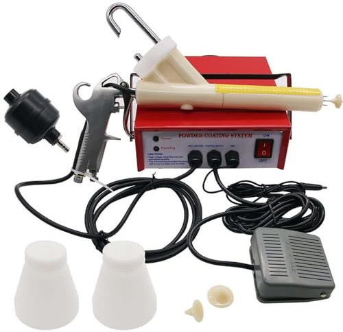 JINGEDD Electrostatic Powder Coating System Machine,Portable Electric Paint Spray Gun,With W/Foot Switch 5 Stage,Powder Coating Gun,Paint Spray Gun,Powder Coating Equipment