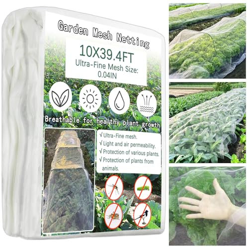 Insect Netting - 3x12M Garden Netting for Veg Patch Fine Mesh, Anti Bird Butterfly Netting,Crop Protection Netting Garden Mesh for Vegetable Plants Fruits Flowers