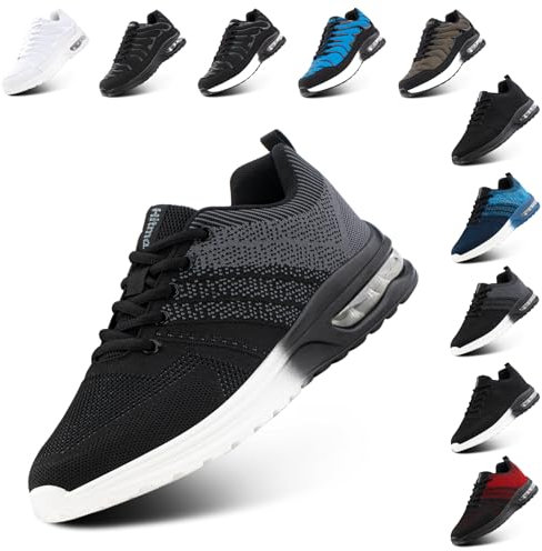 Hitmars Zapatillas Deporte Hombre Zapatillas Deportivas Mujer Aire Zapatillas Running Ligero Zapatillas de Correr Gimnasio Transpirables Sneakers Fitness Gris EU 45